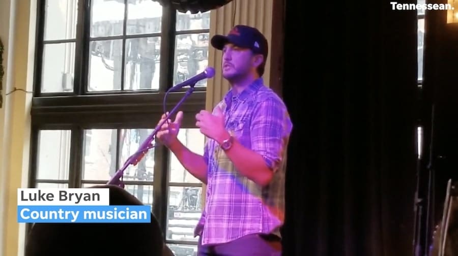 Luke Bryan discusses Luke Bryan's Sushi Bar at Grand Opening Luke Bryan discusses Luke Bryan's Sushi Bar at Grand Opening